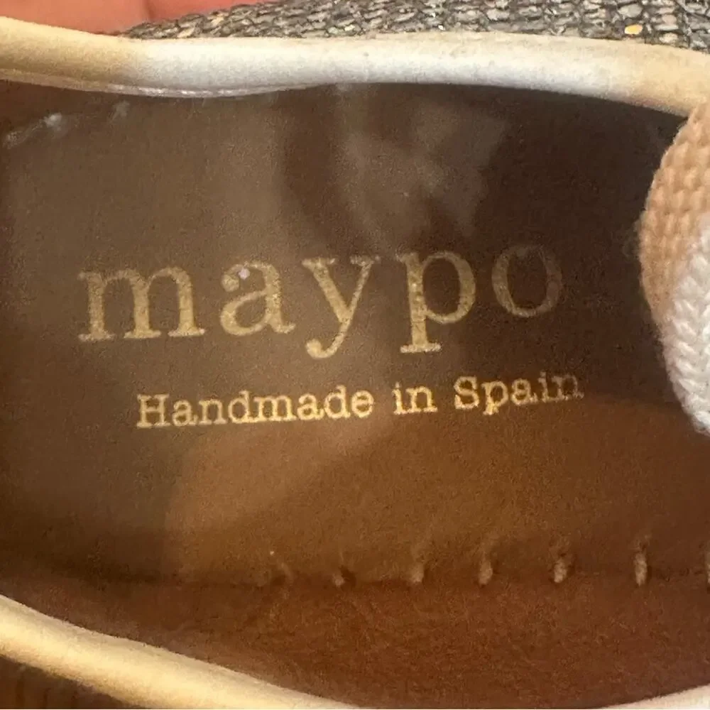Maypol Espadrilles Sneaker sz 37 Silver Sparkly Espadrille Flats